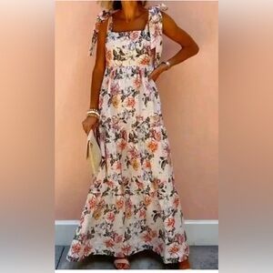 House of Harlow 1960 Floral Linen Maxi Dress